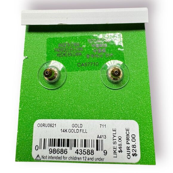 Kate Spade Classic Gold Bow Earrings Gold Filled 14k BNWT Boho Y2K Design - Picture 3 of 3